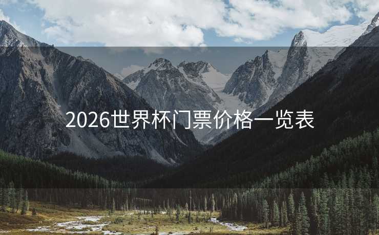 2026世界杯门票价格一览表